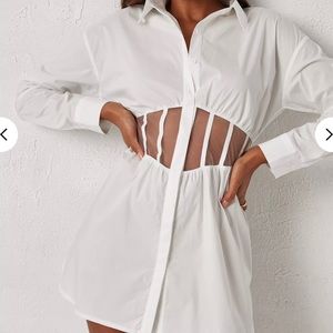 Black mesh insert t shirt dress